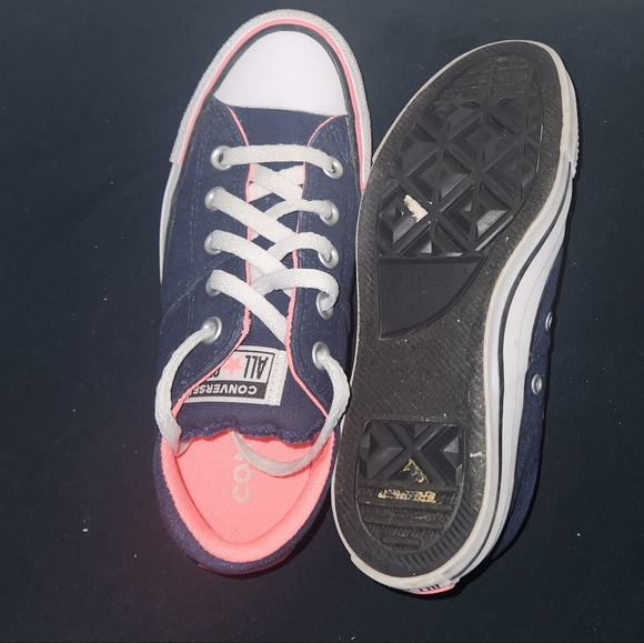 Converse All Star Navy and Pink Sneakers - Picture 8 of 8